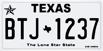TX license plate BTJ1237