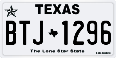 TX license plate BTJ1296