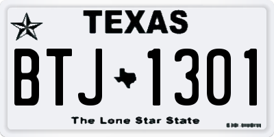 TX license plate BTJ1301