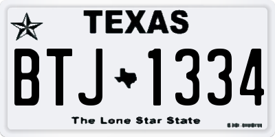 TX license plate BTJ1334