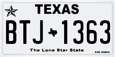 TX license plate BTJ1363