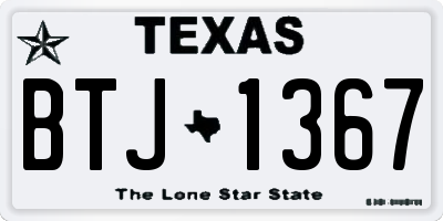TX license plate BTJ1367