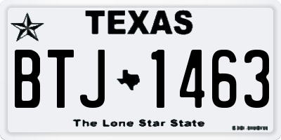 TX license plate BTJ1463