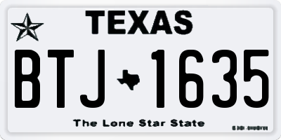 TX license plate BTJ1635