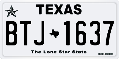 TX license plate BTJ1637