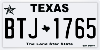 TX license plate BTJ1765