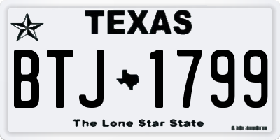 TX license plate BTJ1799