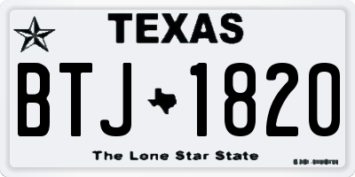 TX license plate BTJ1820