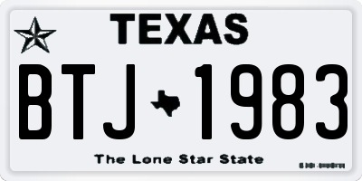 TX license plate BTJ1983
