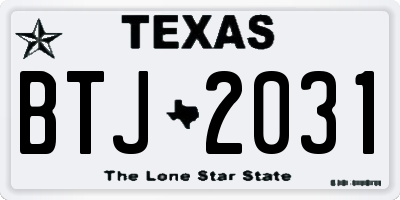TX license plate BTJ2031