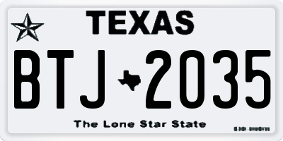 TX license plate BTJ2035