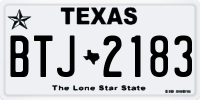 TX license plate BTJ2183