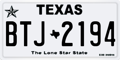 TX license plate BTJ2194