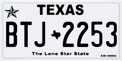 TX license plate BTJ2253