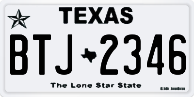 TX license plate BTJ2346