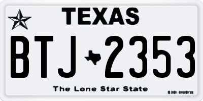 TX license plate BTJ2353