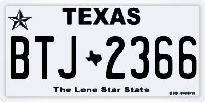 TX license plate BTJ2366