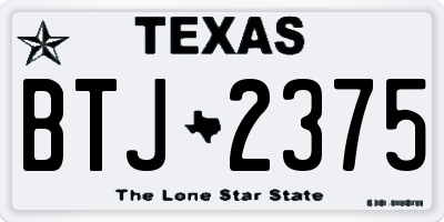 TX license plate BTJ2375
