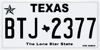 TX license plate BTJ2377