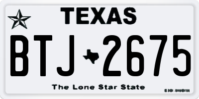 TX license plate BTJ2675