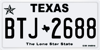 TX license plate BTJ2688