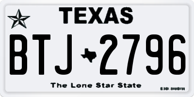 TX license plate BTJ2796
