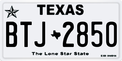TX license plate BTJ2850