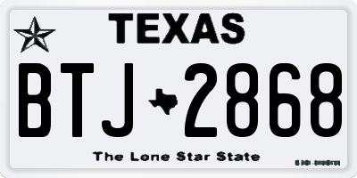 TX license plate BTJ2868