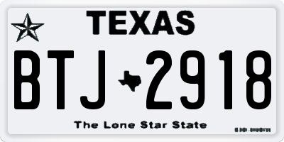 TX license plate BTJ2918
