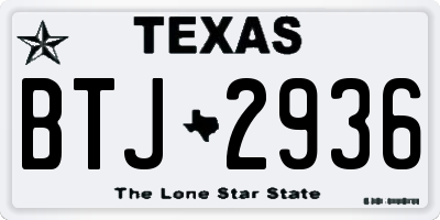 TX license plate BTJ2936