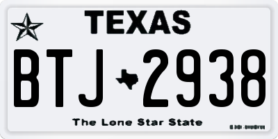 TX license plate BTJ2938