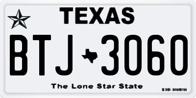 TX license plate BTJ3060