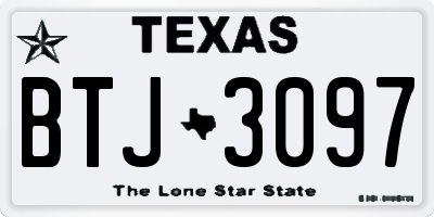 TX license plate BTJ3097