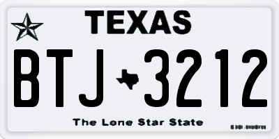 TX license plate BTJ3212