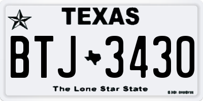 TX license plate BTJ3430