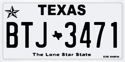 TX license plate BTJ3471
