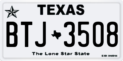 TX license plate BTJ3508