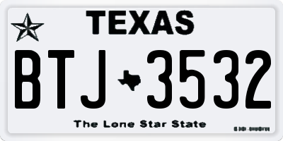 TX license plate BTJ3532