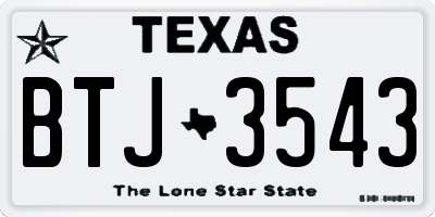 TX license plate BTJ3543