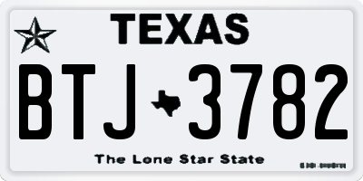 TX license plate BTJ3782