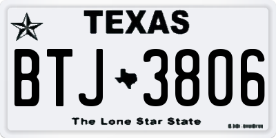 TX license plate BTJ3806