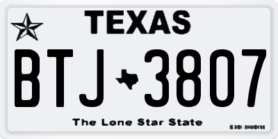 TX license plate BTJ3807