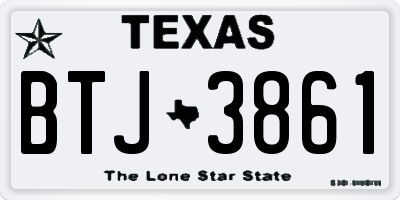 TX license plate BTJ3861