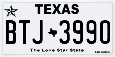 TX license plate BTJ3990