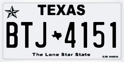 TX license plate BTJ4151