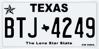 TX license plate BTJ4249
