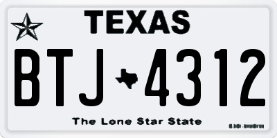 TX license plate BTJ4312