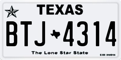 TX license plate BTJ4314