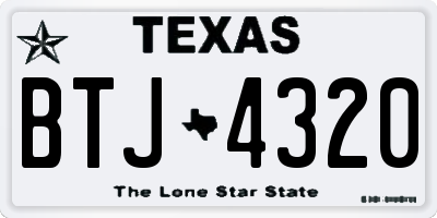 TX license plate BTJ4320