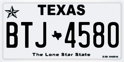 TX license plate BTJ4580